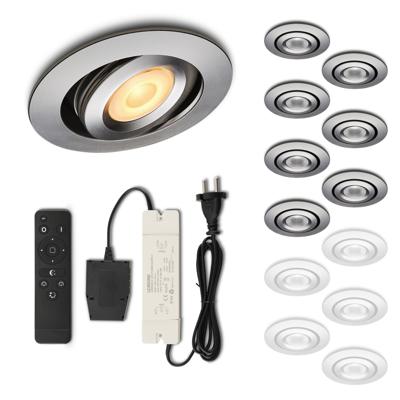 Set LED-inbouwspot met afstandsbediening Piccolo zilver 3W dimbaar 1-12 stuks