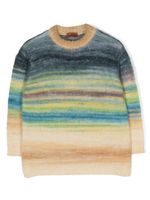 Missoni Kids pull en maille intarsia à rayures - Bleu