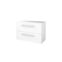 Basic-Line Start 46 Badkamermeubelset - 100 x 46 cm - Met Grepen - 2 Lades - Wastafelblad - Ice White