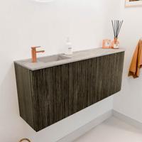 Toiletmeubel Mondiaz Joya Dlux | 101.6 cm | Meubelkleur Shadow | Faye wastafel Glace Wasbak Links | 1 kraangat