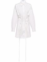 Prada robe-chemise à détail de laçage - Blanc