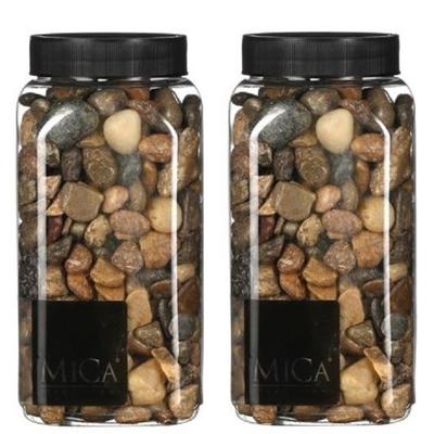 Mica decorations Decoratie stenen - 2x - bruin mix - 650 ml - hobby materialen - plantenpot vulling Mica decorations Decoratie stenen - 2x - bruin mix - 650 ml - hobby materialen - plantenpot vulling