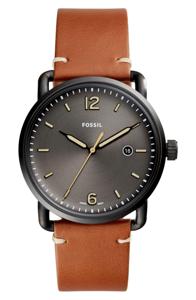 Fossil Heren Commuter Bagage bruin lederen horloge FS5276