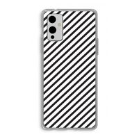 Strepen zwart-wit: OnePlus 9 Transparant Hoesje