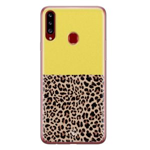 Samsung Galaxy A20s siliconen hoesje - Luipaard geel