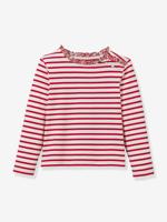 T-shirt met lange mouwen en strepen rood