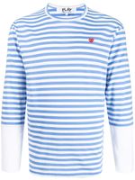 Comme Des Garçons Play striped long-sleeve T-shirt - Bleu - thumbnail