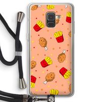 Chicken 'n Fries: Samsung Galaxy A8 (2018) Transparant Hoesje met koord