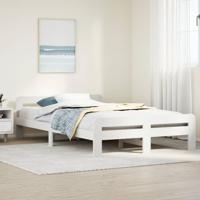 Bedframe zonder matras massief grenenhout wit 135x190 cm