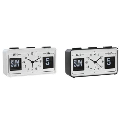 Radioklok DKD Home Decor 17 x 5 x 9 cm Zwart Wit PVC (2 Stuks)