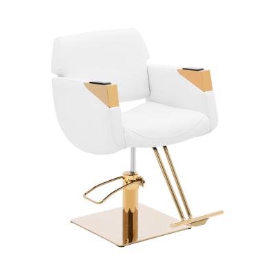 Kappersstoel met voetsteun - 470 - 630 mm - 200 kg - Wit/Gouden