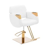 Kappersstoel met voetsteun - 470 - 630 mm - 200 kg - Wit/Gouden