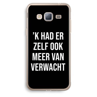 Meer verwacht - Zwart: Samsung Galaxy J3 (2016) Transparant Hoesje