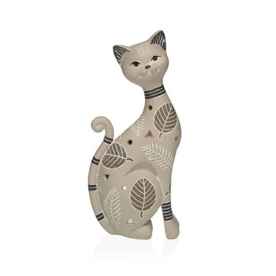 Decoratieve figuren Versa Beige Kat 5 X 22,5 X 10,5 CM