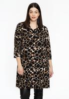 Yoek Jurk met kraag WILD | Zwart | Maat 50/52