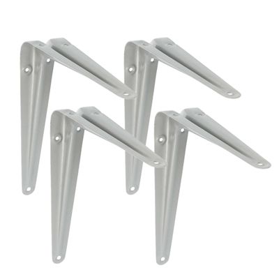 AMIG Plankdrager/planksteun van metaal - 4x - gelakt zilver - H250 x B200 mm