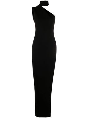 Mônot robe longue une épaule - Noir