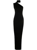 Mônot robe longue une épaule - Noir