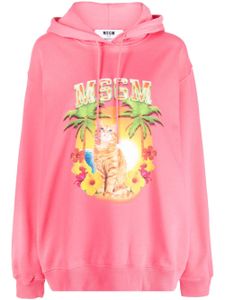 MSGM hoodie en coton à imprimé graphique - Rose