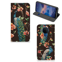 Nokia 5.4 Hoesje maken Pauw met Bloemen - thumbnail