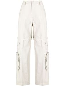 izzue pantalon cargo à taille haute - Blanc