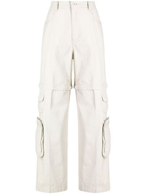 izzue pantalon cargo à taille haute - Blanc