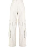 izzue pantalon cargo à taille haute - Blanc