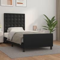 Bedframe met hoofdbord kunstleer zwart 80x200 cm
