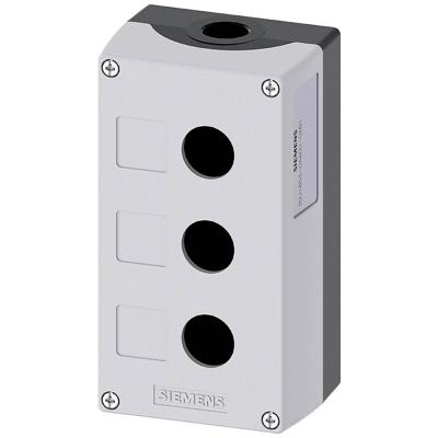 Siemens 3SU1853-0AA00-0AB1 3SU18530AA000AB1 3 inbouwplaatsen, Voor bodembevestiging (l x b x h) 158.4 x 85 x 64 mm Grijs 1 stuk(s)