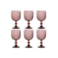 Set van bekers Home ESPRIT Roze Kristal 325 ml (6 Stuks)