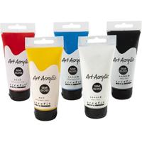 Creativ Company Pigment art acrylverf primaire kleuren, 5x75ml