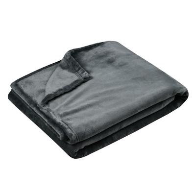 Stof Textiles Plaid/bankdeken Maribelle - antraciet - 180 x 220 cm - polyester fleece - 2 persoons