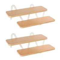Ostaria Wandrek - 2x - wandplank - hout / metaal - MDF - bruin / wit - woonkamer/keuken
