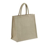 1x Jute boodschappentassen/strandtassen 35 x 34 cm naturel