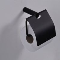Toiletrol Houder Met Klep Zwart Aqua Splash
