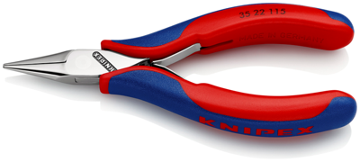 Knipex Elektronica-grijptang | Meer-componentengrepen | Lengte 115 mm | Zelfbedieningskaart/blister - 35 22 115 SB