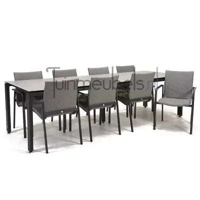 Tuinstoel Anzio dining Light Antracite met GOA HPL 280 cm licht grijs
