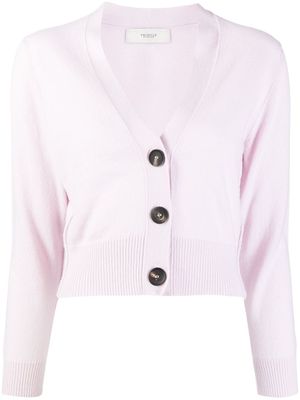 Pringle of Scotland cardigan crop en cachemire à col v - Rose