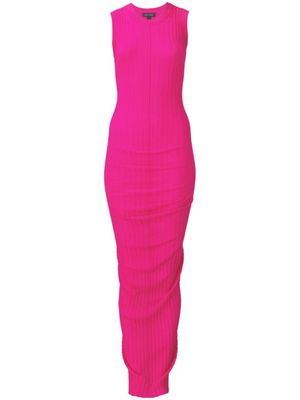 Marc Jacobs robe mi-longue en laine mérinos à design torsadé - Rose
