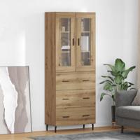 Hoge kast met lade 2 pcs Artisan Eiken Bewerkt hout