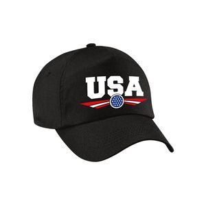 Amerika / USA landen pet / baseball cap zwart kinderen