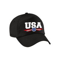 Amerika / USA landen pet / baseball cap zwart kinderen - thumbnail