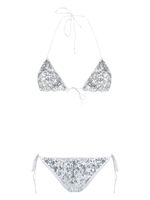 Oséree haut de bikini triangle à sequins - Argent