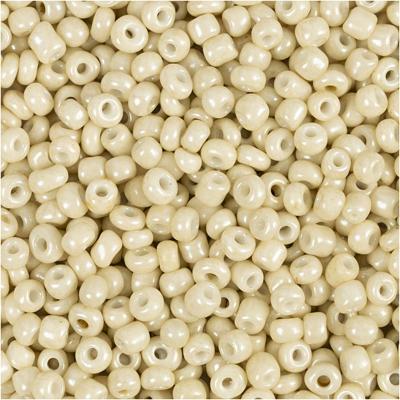 Creativ Company Rocailles, d 3 mm, afm 8/0, gatgrootte 0,6-1,0 mm, off white, 25 gr/ 1 doos