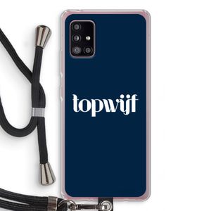 Topwijf Navy: Samsung Galaxy A51 5G Transparant Hoesje met koord