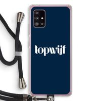 Topwijf Navy: Samsung Galaxy A51 5G Transparant Hoesje met koord