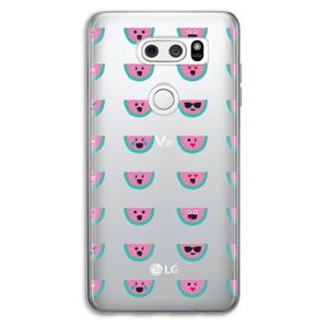 Smiley watermeloenprint: LG V30 Transparant Hoesje