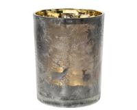 Theelichthouder glas d10h12 cm goud Decoris - Decoris