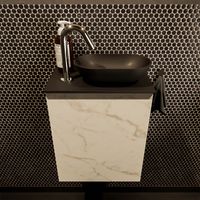 Mondiaz Fowy toiletmeubel 40cm Carrara met blad en waskom urban rechts 1 kraangat