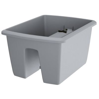 1x Kunststof balkon plantenpotten/bloempotten lichtgrijs 40 cm - Plantenpotten